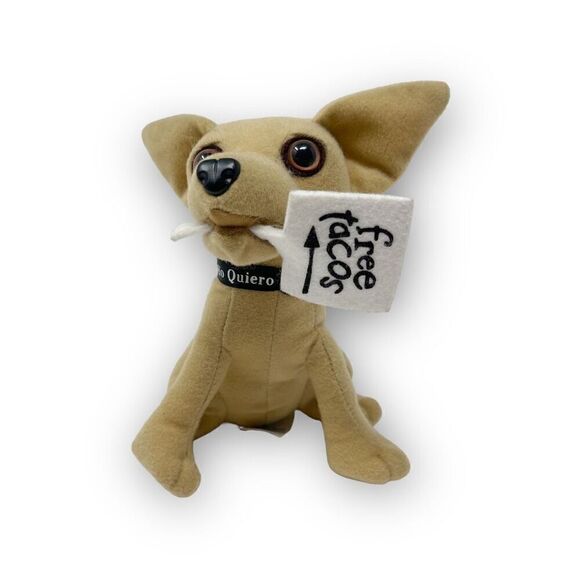 Talking Yo Quiero Taco Bell Dog Chihuahua Stuffed Plush Free Tacos Sign Applause - Picture 1 of 7
